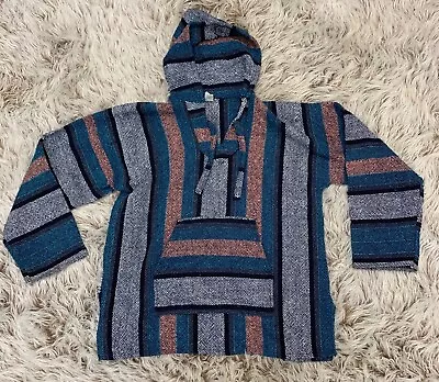 Mexican Poncho Baja Drug Rug Festival Hippie Adult Size XL Hoodie • $24.99