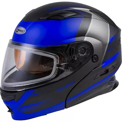 GMax Matte Black/Blue MD01S Modular Snowmobile Helmet W/Lens Shield M2013117-ECE • $161.97