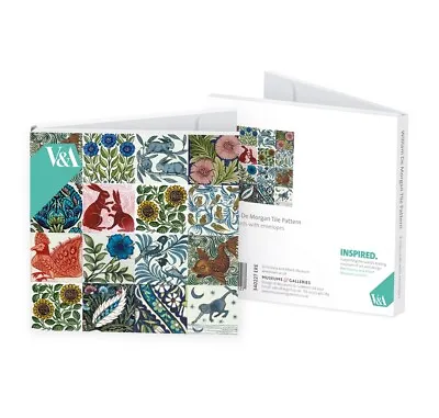 William De Morgan Wildlife Tile Pattern Notelet Card Wallet Contains 8 Art Cards • £5.99