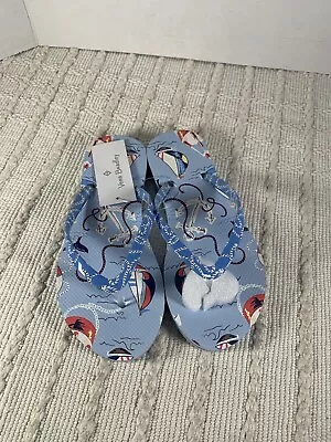 Vera Bradley Women’s Flip Flops “Really Regatta” Sandals Blue NWT Size Small 5/6 • $15