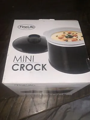 NIB Fine Life Mini 0.65 Quart Crock Pot W/ Removable White Stoneware Crock • $25