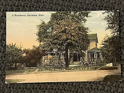 MRS J E WATTS FLORIST MERIDIAN MISSISSIPPI MS Vintage Postcard LAUDERDALE COUNTY • $9.99