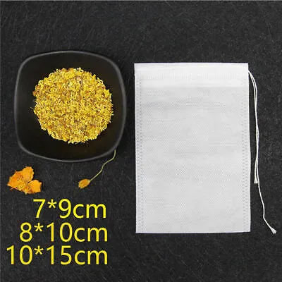 50/100Pc Cotton Muslin Drawstring Reusable Bags Bath Soap Herbs Tea Condiment • $4.99