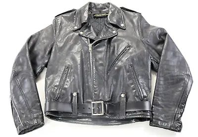 Harley Davidson Mens Cycle Champ Jacket M 42 Black Leather Amf Retro Vintage Vtg • $439