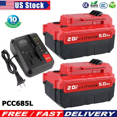 For PORTER CABLE PCC685L 20V MAX Lithium PCC680L 5.0Amp Hour 2Pack Drill Battery • $22.98