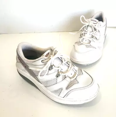 MBT White Sport Sneakers Womens Sz 7-7.5 Athletic Rocker Toning Walking Shoes • $34.95