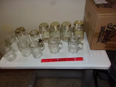 Early Ole Smoky Liquor Bottles Empty Mason Star Jars Pourer Magnet Shipping Box • $25