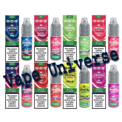 SKE Crystal Nic Salt 10ml E Liquid Vape Juice 10/20mg - SKE Salt - UK Stock • £1.98