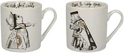 V&A Alice In Wonderland Mug Set In Gift Box King And Queen Of Hearts Fine Chi • £23.81