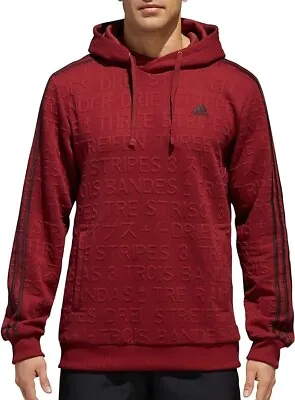 Adidas Pullover Hoodie Men's Small ‎Noble Maroon Athletics Badge New • $38.88