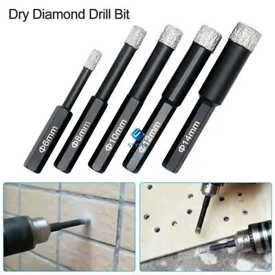 £9.79 • Buy Brazed Diamond Core Bits Dry Drilling Bits Hex Shank Hole Saw Tile Glass Drill