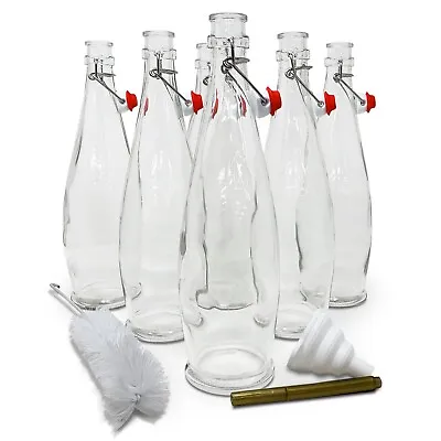 $29.99 • Buy Nevlers 33 Oz. Airtight Glass Swing Top Bottles - Teardrop Shape (Pack Of 6)
