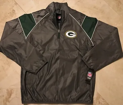 Green Bay Packers Half Zip Pullover Jacket 3XL Embroidered Two Sided Logos NFL • $39.99