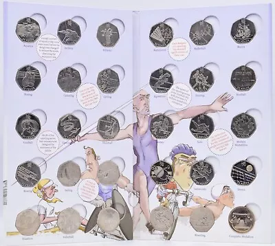 50p Coins 2012 London Olympics 29x Sports + Completer Medal Royal Mint Album • £149.95