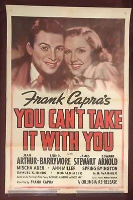 You Can't Take It With You Movie Poster 1938 R48 Capra James Stewart Jean Arthur • £277.07