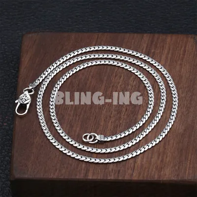 3mm Real Solid 925 Sterling Silver Cuban Curb Chain Men's Necklace Unisex • $38.45