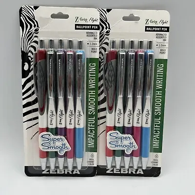 Zebra Pen Z-Grip Flight Ballpoint Pen Bold Point 1.2mm Assorted 10 Ct (2 Pack • $9.89