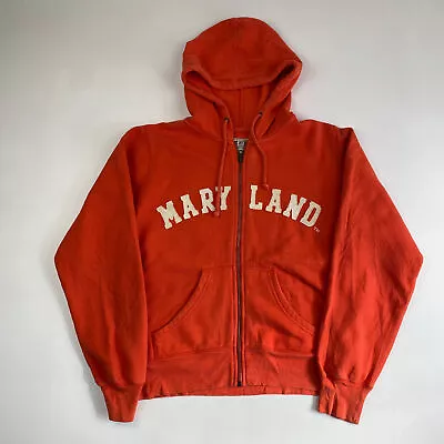 Womens Steve & Barry Orange Maryland USA Varsity Hoodie Full Zip  Size M • £21.95