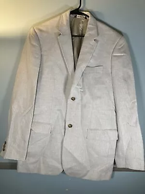 Perry Ellis Suit Jacket Sport Coat 42R Linen Cotton Cream Ivory • $34.99