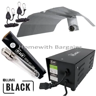 £39.85 • Buy 600w LUMii BLACK Magnetic Ballast Grow Flower Light Kit HPS Dual Spectrum Bulb, 