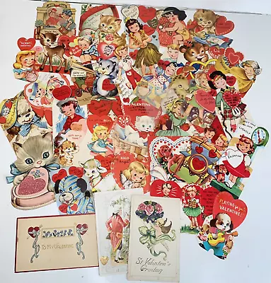 Antique To Vintage Valentine Cards And Post Cards Early 1900s To 1950s • $54.99