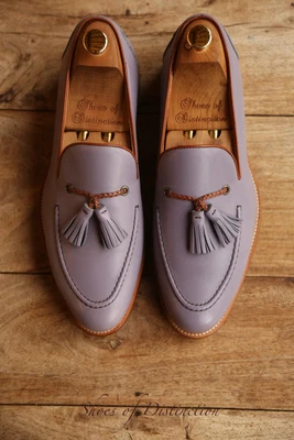 £89 • Buy Harrys Of London Leather Purple Tasselled Loafers Shoes Men's UK 8 US 9 EU 42