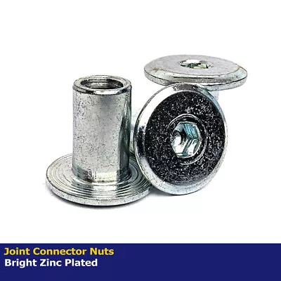 Furniture Bolts Joint Connector Nut Bright Zinc Plated M6 M8 • £97.79