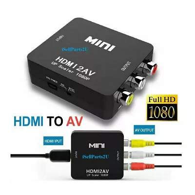 HDMI To RCA AV Adapter Converter Cable CVBS 3RCA 1080P Composite Video Audio • $5.20