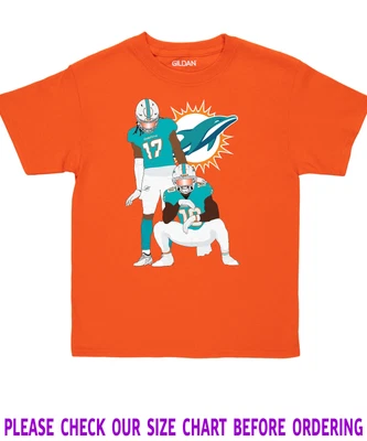 $7.99 • Buy Tyreek Hill Jaylen Waddle Miami Dolphins 2023 Orange White Youth Kid  T-Shirt