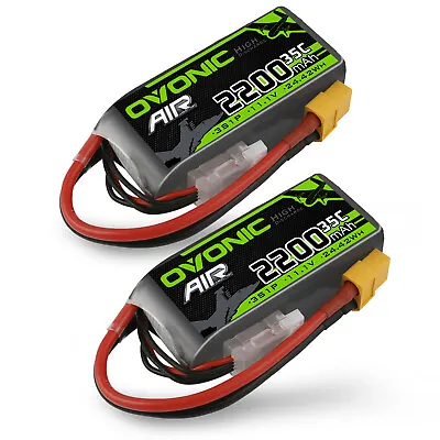 2X OVONIC 3S 35C 11.1V 2200mAh Short LiPo Battery For RC Airplane Heli EDFJet • $39.94