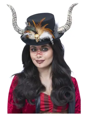 Voodoo Horn Hat Medieval Gothic Punk Halloween Fancy Dress Top Hat • £12.99