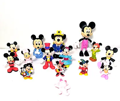 Mixed Lot Of 15 Mickey And Minnie Mouse Figures Vintage- Present Day Cake TOPPER • $20.80