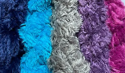 £3.59 • Buy Job Lot Bundle Yarn Wool Crafts Pom Pom Soft Fluffy Eyelash 5x 10 Meters 92