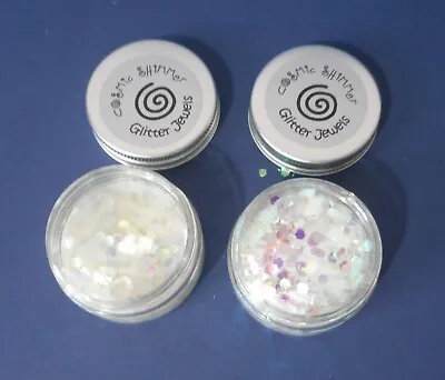 2 X 25ml Pots Of Cosmic Shimmer Glitter Jewels - Crystal And Aurora Hexagons • £5.99