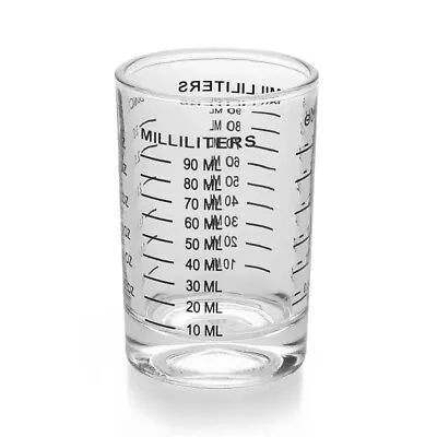 Glass Measuring Cup Heat Resistant Clear Smooth Design Jigger For Milk Coffee • £28.75