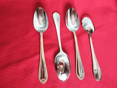 Towle Sinclair Gold Tea Spoons Set Of 4 Stainless Steel Gold Trim Vietnam New • $25.20