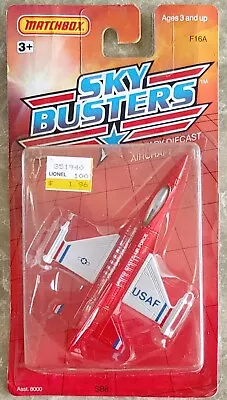 Vintage * 1988 Matchbox * Skybusters * Usaf * F16a (#sb8) * Unopened *  • $11.99