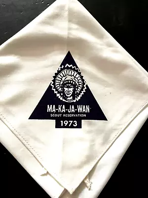 Bsa Ma-ka-ja-wan Scout Reservation 1973 White Neckerchief Bv • $3.24