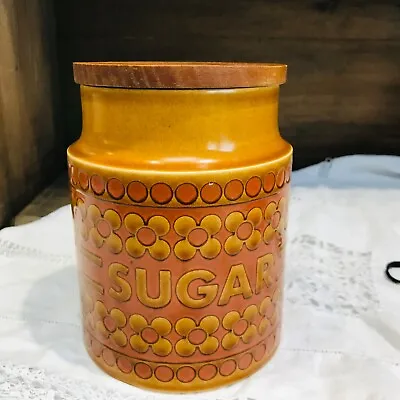 Vintage Hornsea Saffron Sugar Storage Jar Canister. Medium Size 1970s • £15