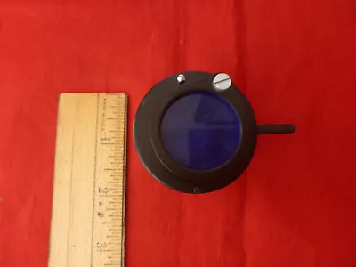 Microscope Condenser W Blue Glass Filter Lens Vintage Binocular Microscope Part • $53