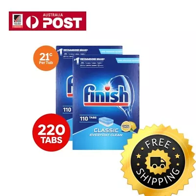 2x Finish Dishwashing Tablets Tabs Classic Everyday Clean Lemon Sparkle 110pk • $55.95