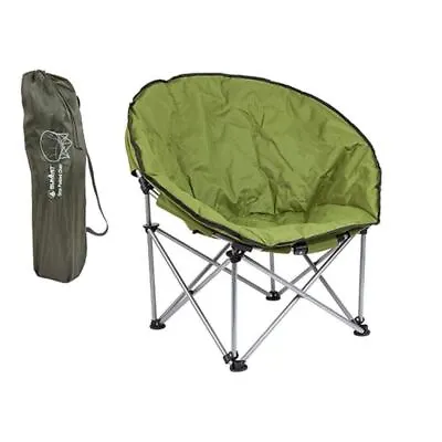 Green Adult Bucket Camping Chair Padded High Back Folding Orca Moon Chair & Bag • £29.95