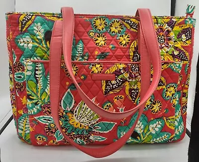 NWOT Vera Bradley Commuter Tote Quilt Laptop Shoulder Bag Rumba Pink Floral • $37.99