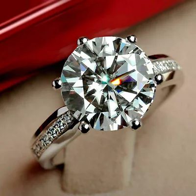 3.11 Ct Round Cut Lab-Created Diamond 14k White Gold Engagement Ring For Women's • $264.32