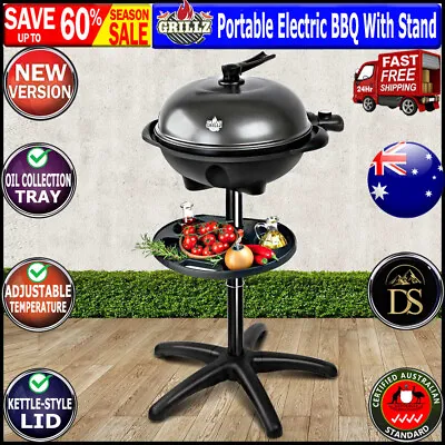 Grillz Electric BBQ Grill Smoker Outdoor Kitchen Kettle Portable Non Stick Oven • $116.83