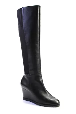 Michael Michael Kors Womens Side Zip Wedge Heel Knee High Boots Black Size 6.5M • $42.99