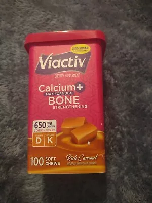 New Viactiv Calcium + Vitamin D3 Supplement Rich Caramel Flavor - 100 Soft Chews • $17.97