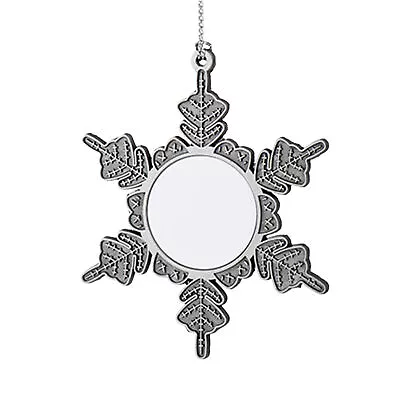 Snowflake Christmas Ornament Metal Photo Picture Frame Christmas Tree Pendant • $8.45