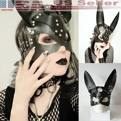 Sexy Bunny Mask Masquerade Ball Adults Rabbit Ears Eyes Mask Cosplay Party US • $14.62