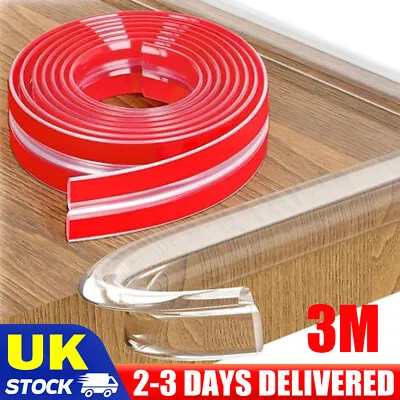 3M Self Adhesive Furniture Corner Protector Strip Table Edge Guard Desk Bumper • £7.95